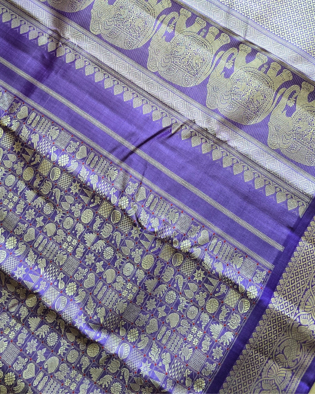 36 - Motifs kanjeevaram - Light Lavender
