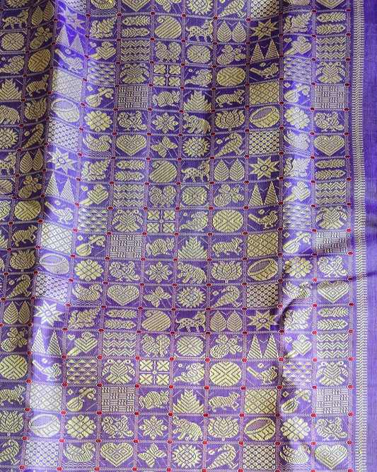36 - Motifs kanjeevaram - Light Lavender