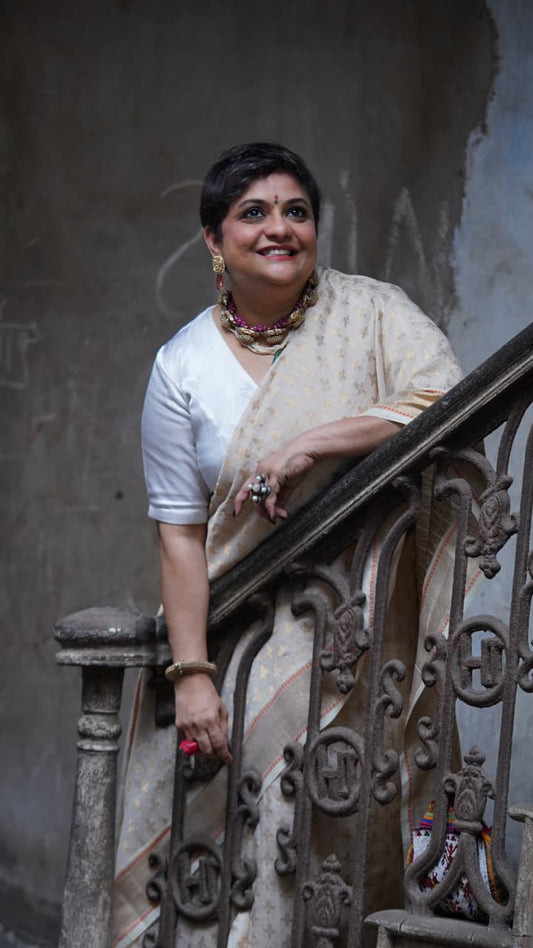 Victoria | Handwoven | Cotton-Silk-Zari Onam Saree