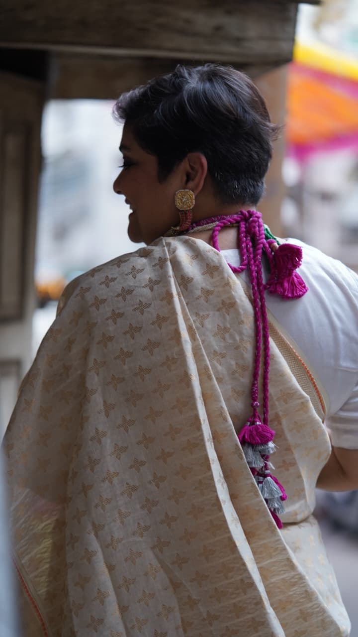 Victoria | Handwoven | Cotton-Silk-Zari Onam Saree