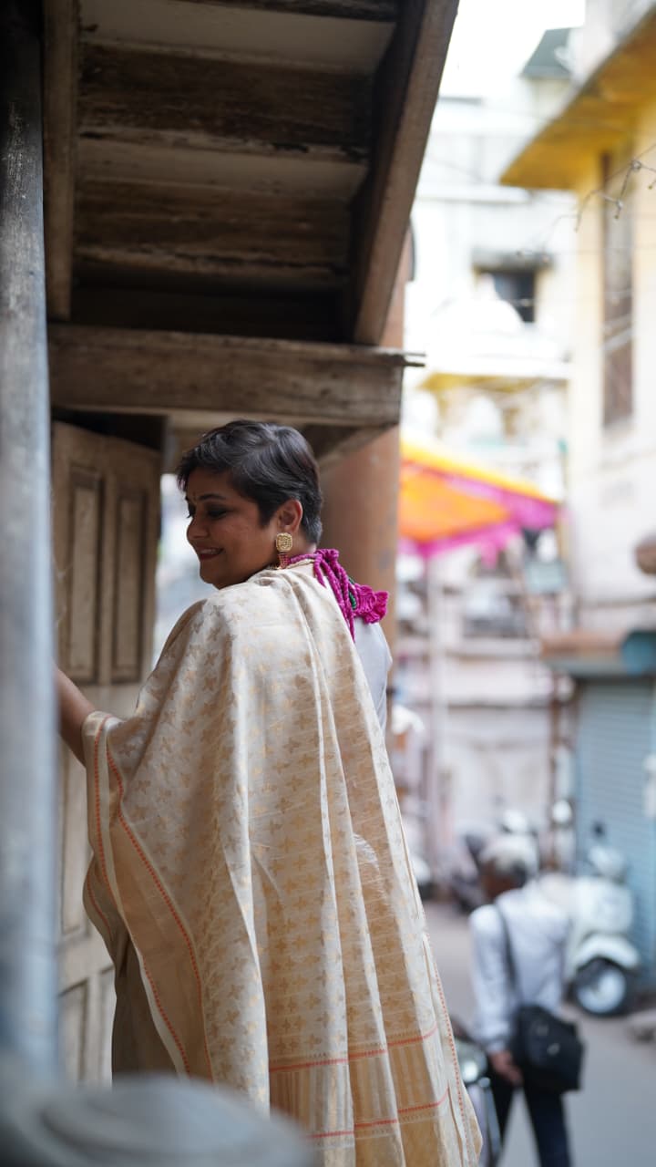 Victoria | Handwoven | Cotton-Silk-Zari Onam Saree