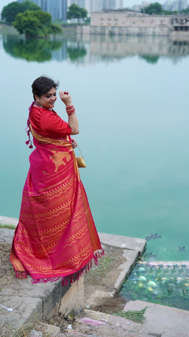 Nachiyar | Handwoven Kanjivaram Silk Saree | Inspired by Andal Nachiyar