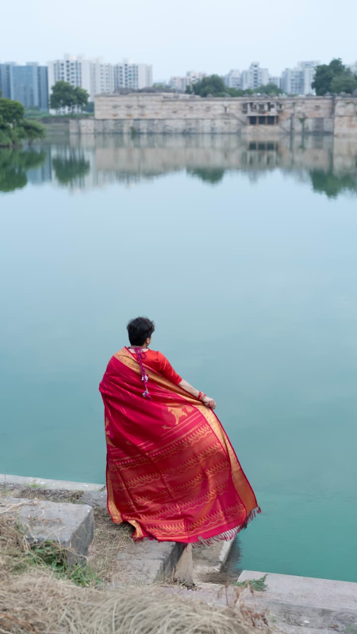 Nachiyar | Handwoven Kanjivaram Silk Saree | Inspired by Andal Nachiyar