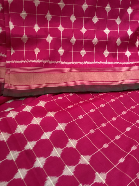 Ikkat Silk- Srisailam ( Majanta)