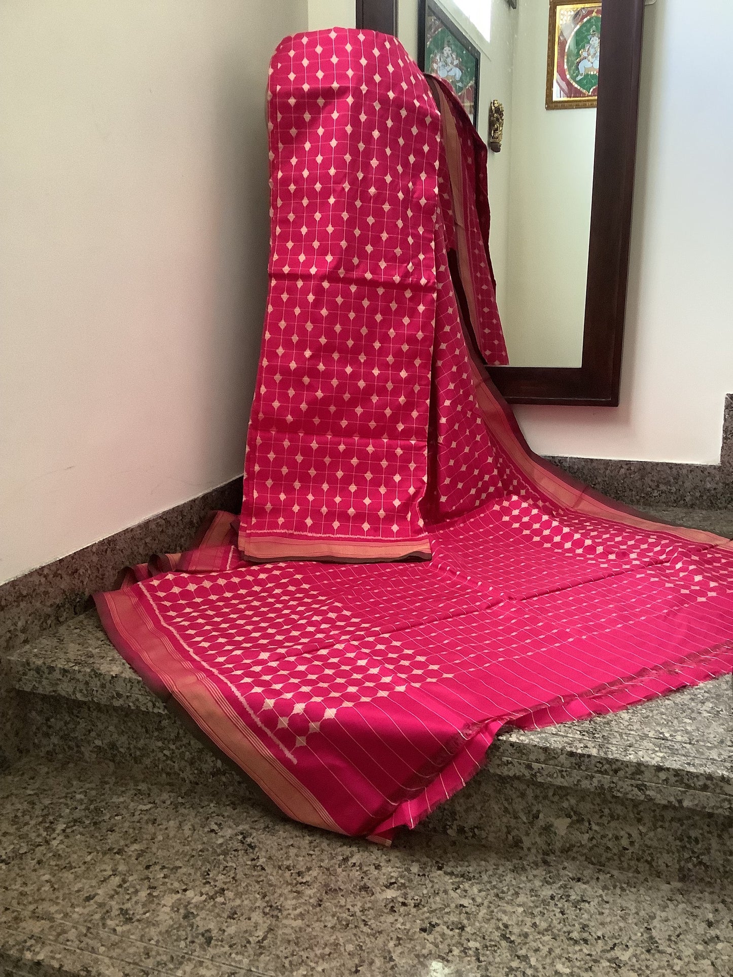 Ikkat Silk- Srisailam ( Majanta)