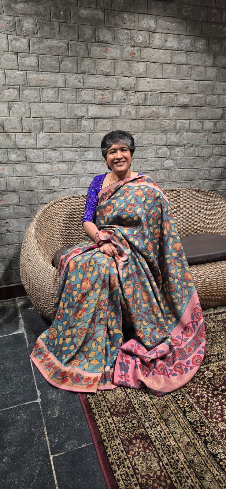 Archana -Blue PenKalamkari